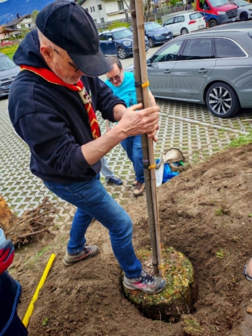 Georg Brugger und Christian Koppelstätter beim Baumpflanzen